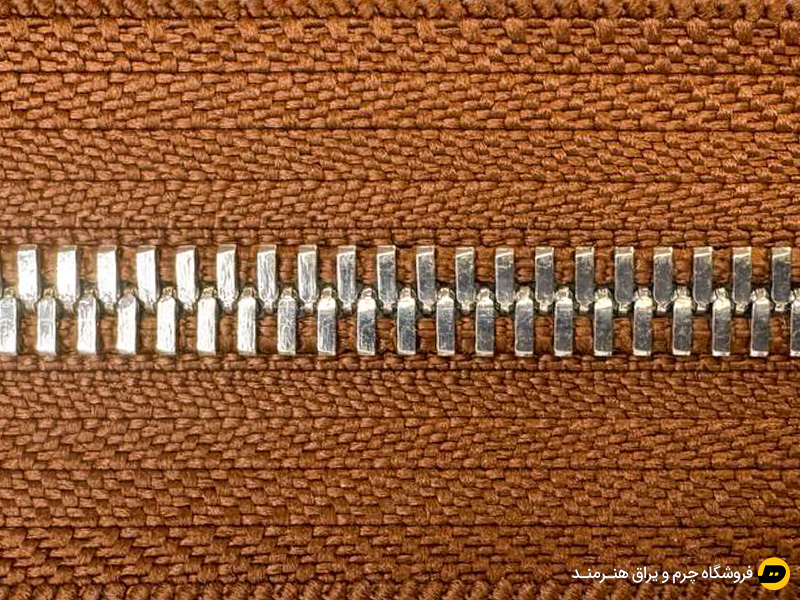 زیپ فلزی سایز 5 رنگ عسلی دندانه نیکل (1 متری)