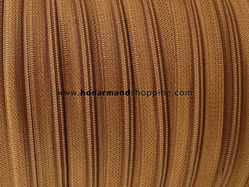 زیپ پلاستیکی شماره 3 رنگ عسلی