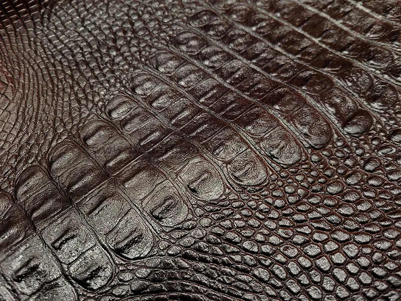 چرم گاوی طرح کروکو رنگ قهوه ای