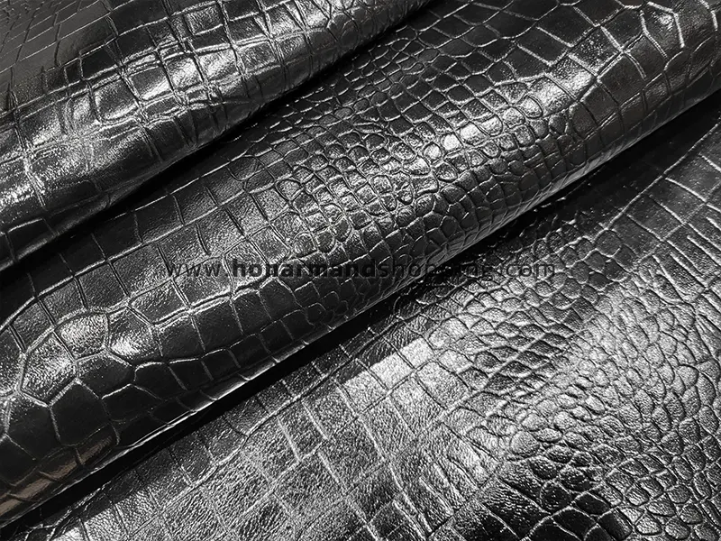 چرم طبیعی شتر طرح روکو رنگ مشکی