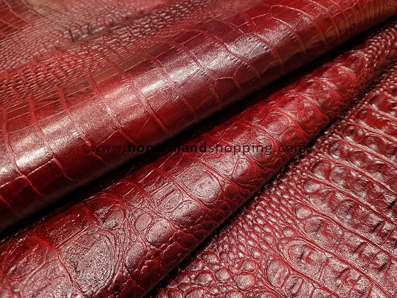 چرم گاوی طرح کروکو رنگ زرشکی