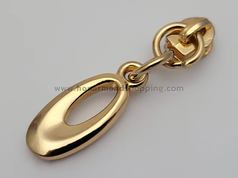 سرزیپ طرح آویز بیضی شماره 3 مناسب زیپ دندانه پلاستیکی رنگ لایت