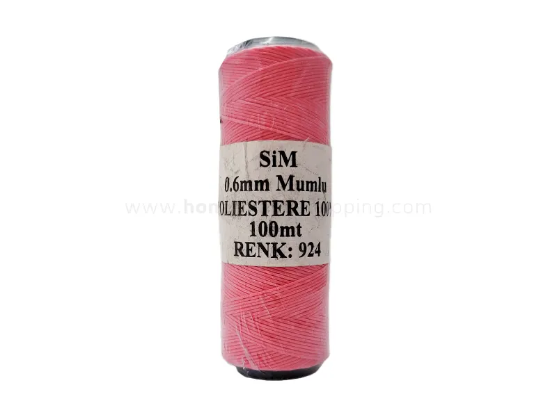 دوک نخ موم دار سیم (SIM) سایز 0.6 رنگ صورتی (100 متری)