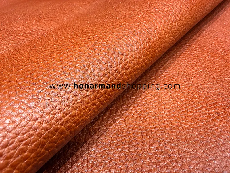 چرم بزی طرح فلوتر رنگ عسلی تیره