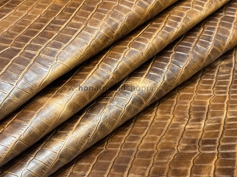 چرم گاوی افکت طرح پریما رنگ گردویی (چرم مهدی)