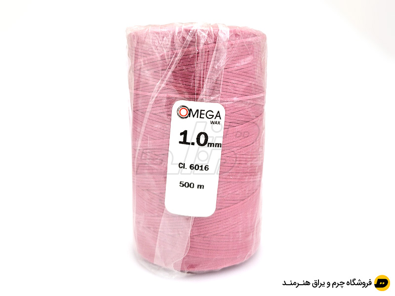 دوک نخ موم دار OMEGA سایز 1  رنگ صورتی کد 6016