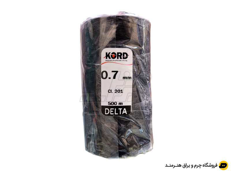 دوک نخ موم دار کورد (KORD) سایز 0.7 رنگ مشکی کد 201