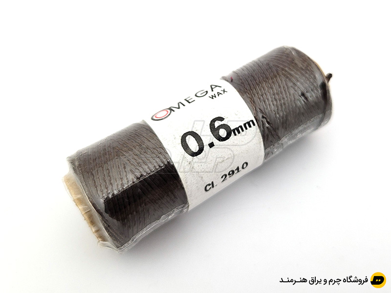 قرقره نخ موم دار OMEGA سایز 0.6  رنگ قهوه ای کد 2910