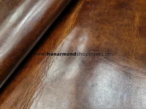 چرم طبیعی بزی افکتی رنگ قهوه ای