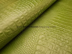 چرم طبیعی گاوی طرح کروکو رنگ سبز