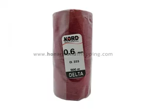 دوک نخ موم دار کورد (KORD) سایز 0.6 رنگ زرشکی کد 223