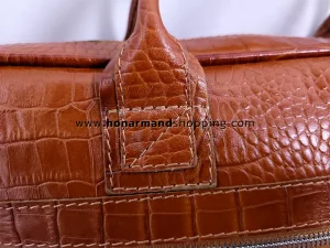کیف اداری تمام چرم رنگ عسلی
