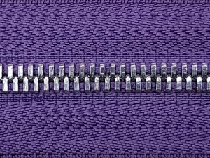 زیپ دوطرفه فلزی سایز 5 رنگ بنفش دندانه نیکل (1 متری)