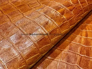 چرم گاوی طرح روکو رنگ عسلی