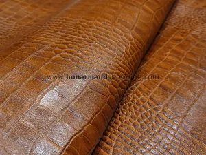 چرم بزی طرح روکو رنگ عسلی