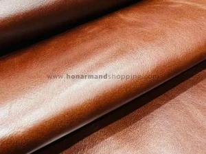 چرم طبیعی گاوی افکت ثابت رنگ قهوه ای روشن