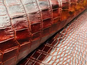 چرم بزی طرح روکو رنگ زرشکی