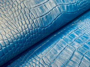 چرم بزی طرح روکو رنگ آبی