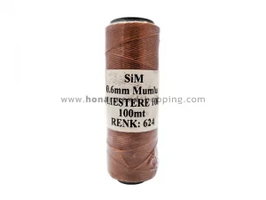 دوک نخ موم دار سیم (SIM) سایز 0.6 رنگ عسلی