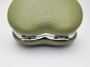 آینه جیبی تاشو طرح قلبی روکش چرم طبیعی