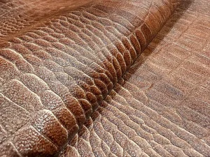 چرم بزی طرح کروکو رنگ قهوه ای روشن