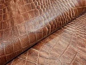 چرم بزی طرح کروکو رنگ قهوه ای