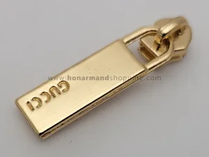 سرزیپ طرح GUCCI شماره 3 مناسب زیپ دندانه پلاستیکی رنگ لایت