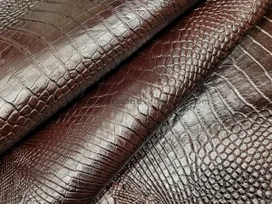 چرم گاوی طرح کروکو رنگ قهوه ای