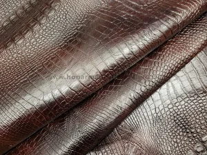 چرم گاوی طرح کروکو رنگ قهوه ای