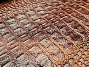 چرم گاوی طرح کروکو رنگ عسلی ابر و بادی