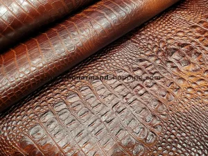 چرم گاوی طرح کروکو رنگ عسلی ابر و بادی