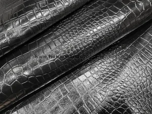 چرم طبیعی شتر طرح روکو رنگ مشکی