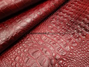 چرم گاوی طرح کروکو رنگ زرشکی