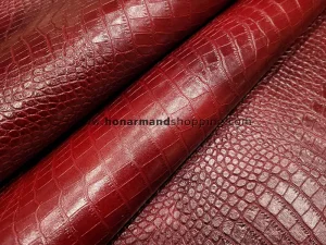 چرم گاوی طرح روکو رنگ زرشکی