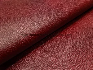 چرم طبیعی گاوی طرح فلوتر رنگ زرشکی