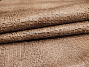 چرم گاوی طرح کروکو رنگ نسکافه ای سایه دار