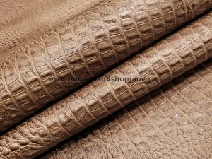 چرم گاوی طرح کروکو رنگ نسکافه ای سایه دار
