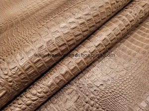 چرم گاوی طرح کروکو رنگ نسکافه ای سایه دار