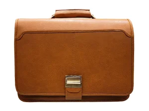 کیف اداری مردانه چرم مصنوعی رنگ عسلی