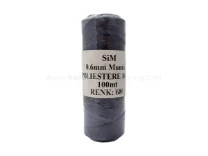 دوک نخ موم دار سیم (SIM) سایز 0.6 رنگ سرمه ای (100 متری)