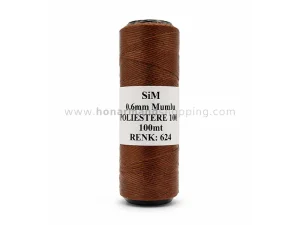 دوک نخ موم دار سیم (SIM) سایز 0.4 رنگ عسلی (100 متری)