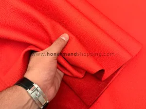 چرم گاوی طرح فلوتر رنگ قرمز مات