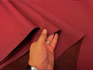 چرم گاوی طرح فلوتر رنگ زرشکی مات