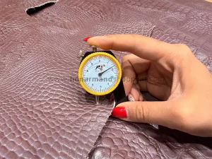 چرم گاوی طرح کروکو رنگ یاسی تیره