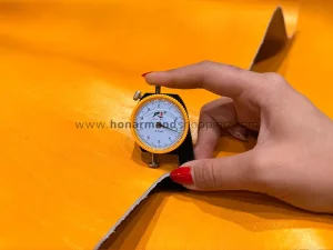 چرم گاوی طرح ساده رنگ زرد سایه دار