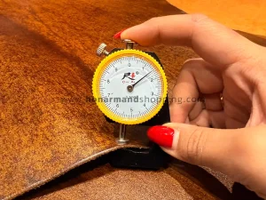 چرم گاوی طرح ناپا رنگ قهوه ای پتینه