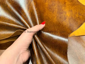 چرم گاوی طرح ناپا رنگ قهوه ای پتینه