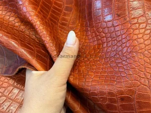 چرم گاوی طرح روکو رنگ آجری