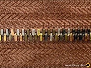 زیپ دندانه فلزی سایز 5 رنگ قهوه ای دانه رنگی (1 متری)