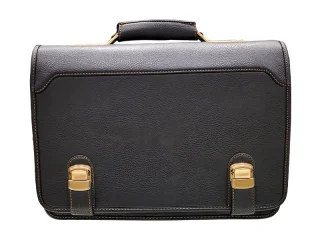 کیف اداری مردانه مدل دو قفل چرم مصنوعی رنگ مشکی